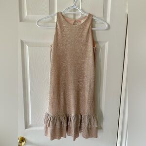 Kate Spade rose gold metallic girls ruffel dress size 10